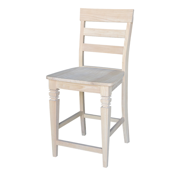 International Concepts Java Counter Height Stool, 24" Seat Height, Unfinished S-192